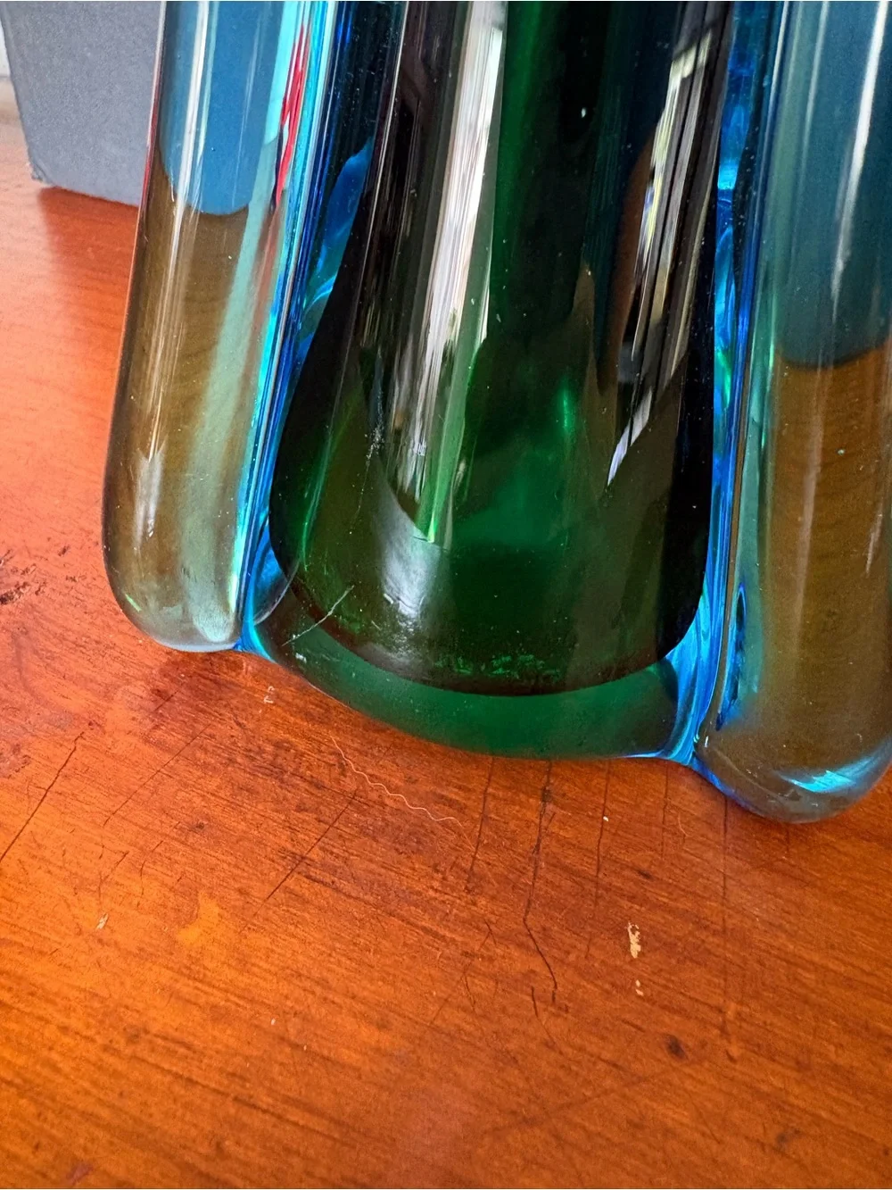 Vintage Murano Style Art Glass Swung Vases- Mid Century Modern Italian Decor